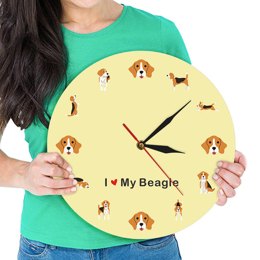 I Love My Beagle Wall Clock