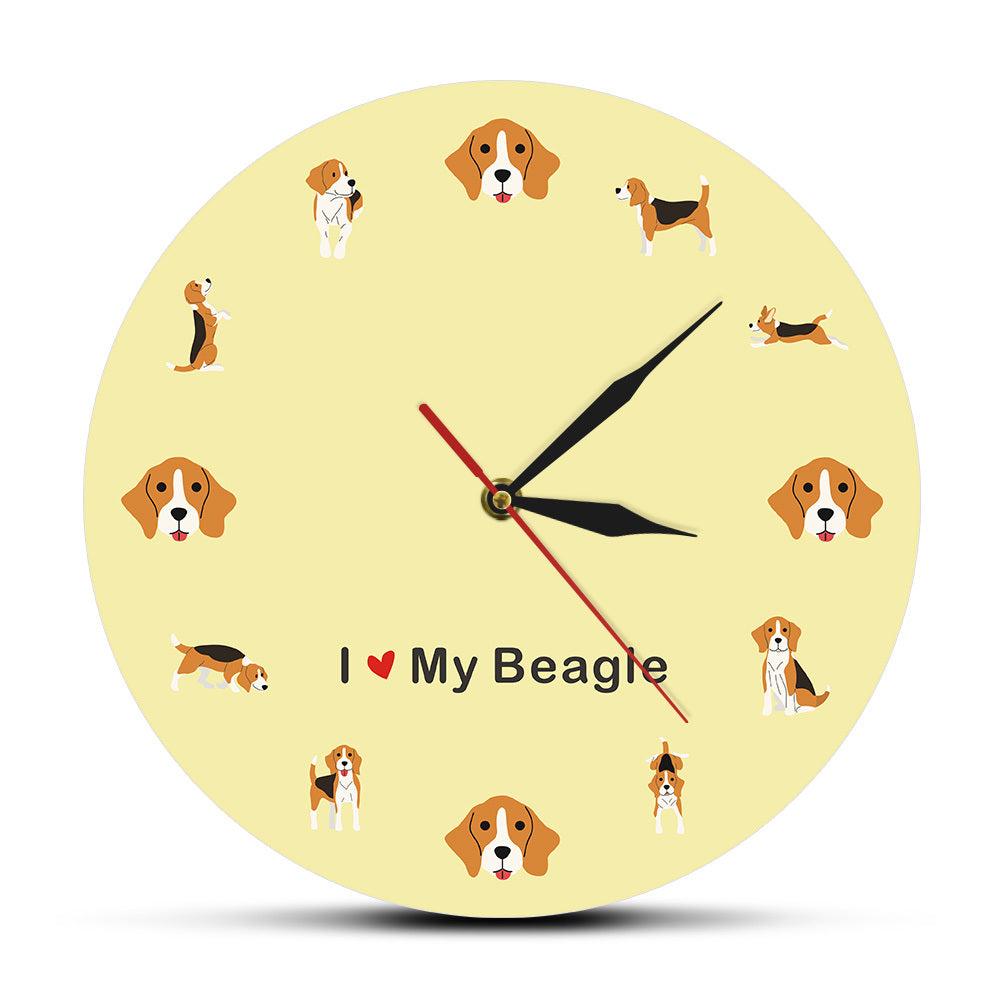 I Love My Beagle Wall Clock