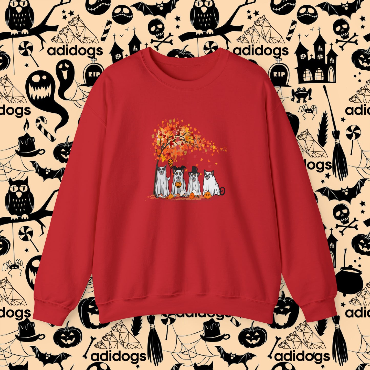 Blue Heeler Fall Vibes Halloween Sweatshirts