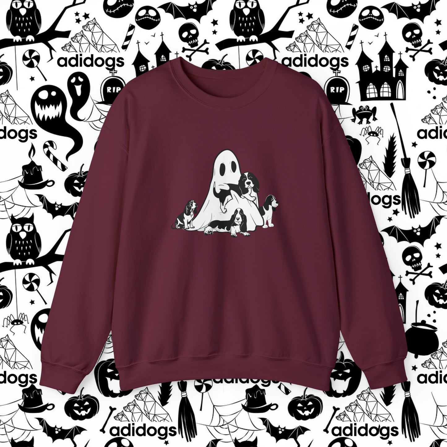 Spooky Basset Hound Sweatshirts