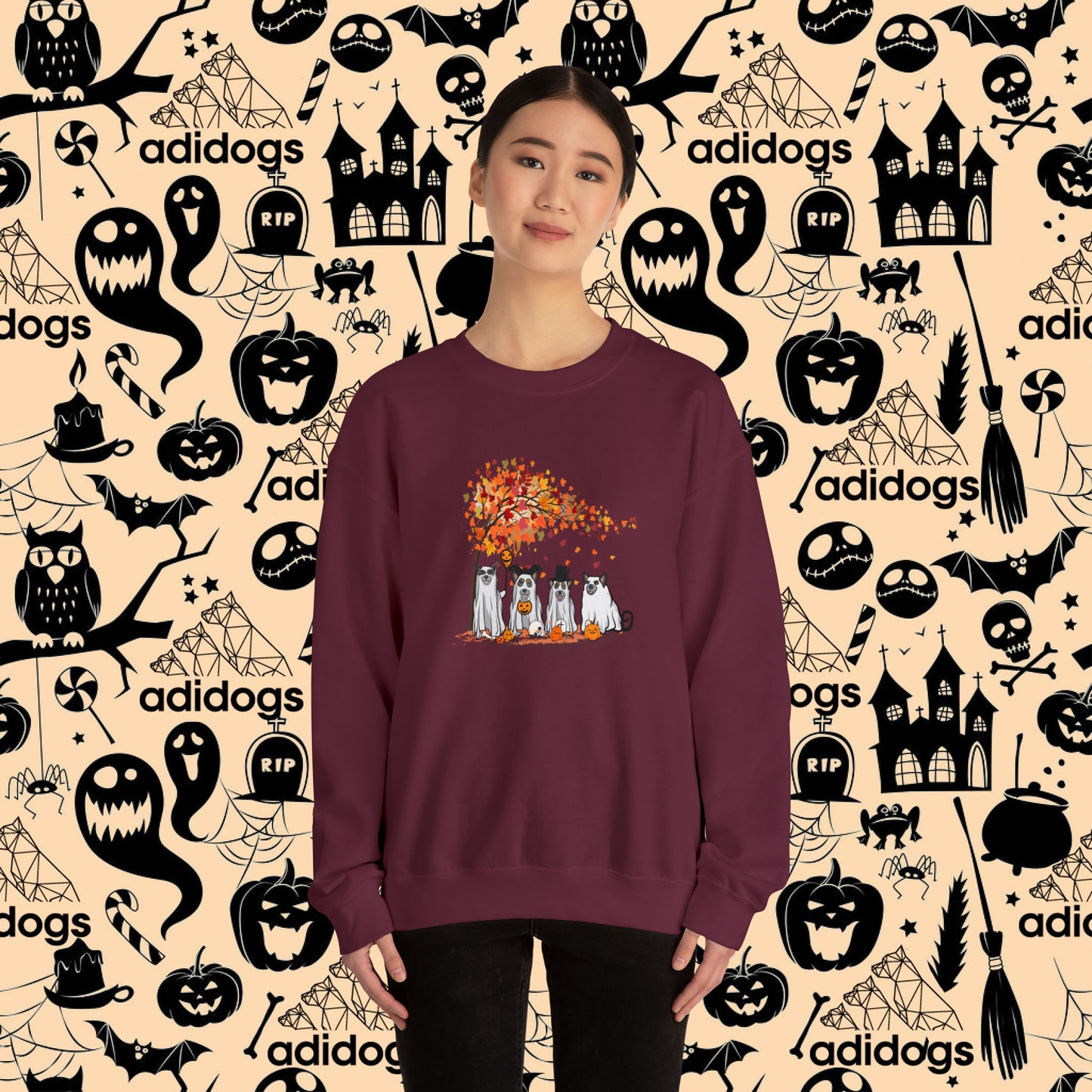 Blue Heeler Fall Vibes Halloween Sweatshirts