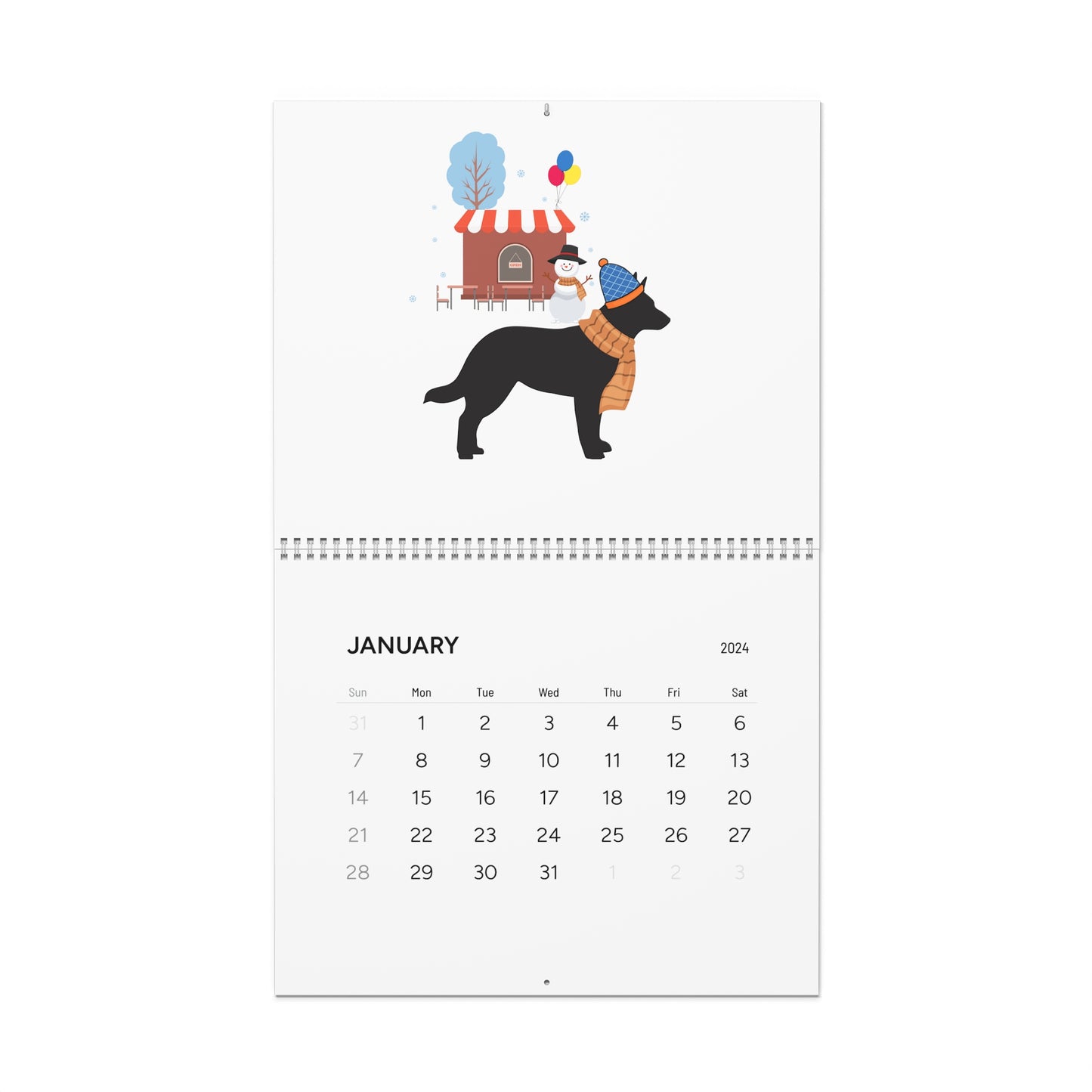 Blue Heeler Wall Calendar 2024