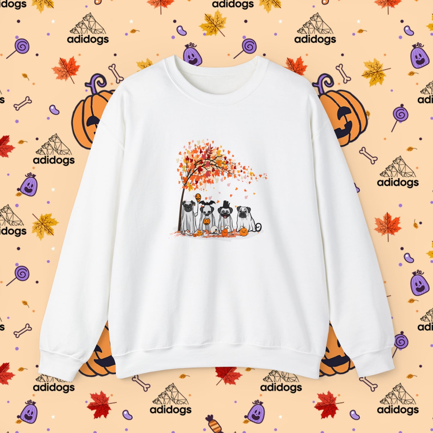 Fall Vibes Pug Halloween Sweatshirts