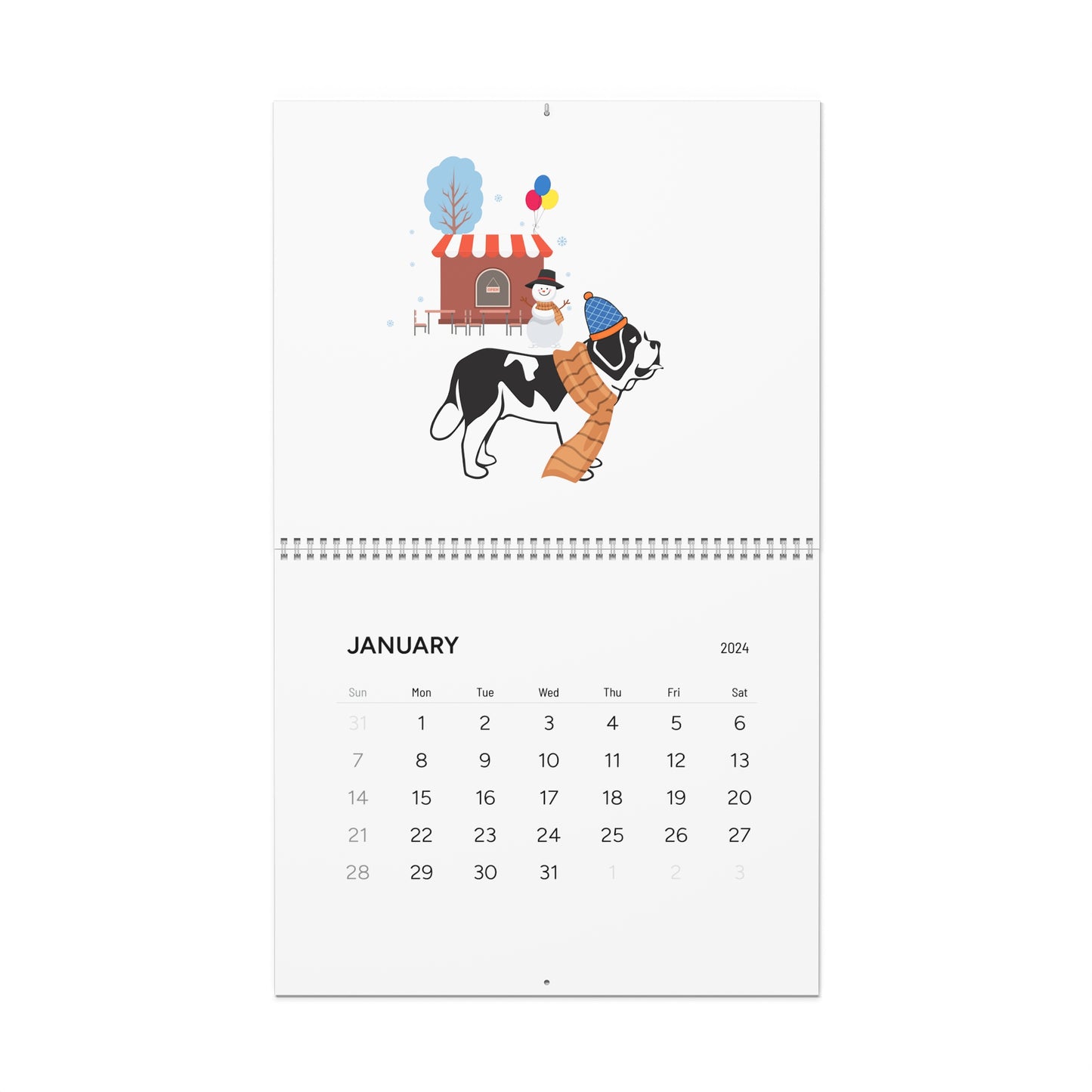 Saint Bernard Wall Calendar 2024