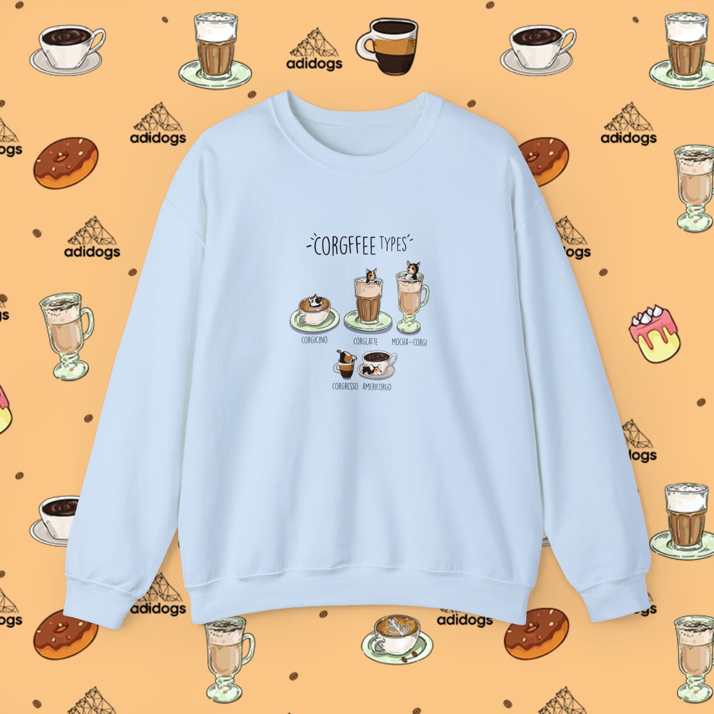 Tri-Color Corgi Lovers Coffee Sweatshirts