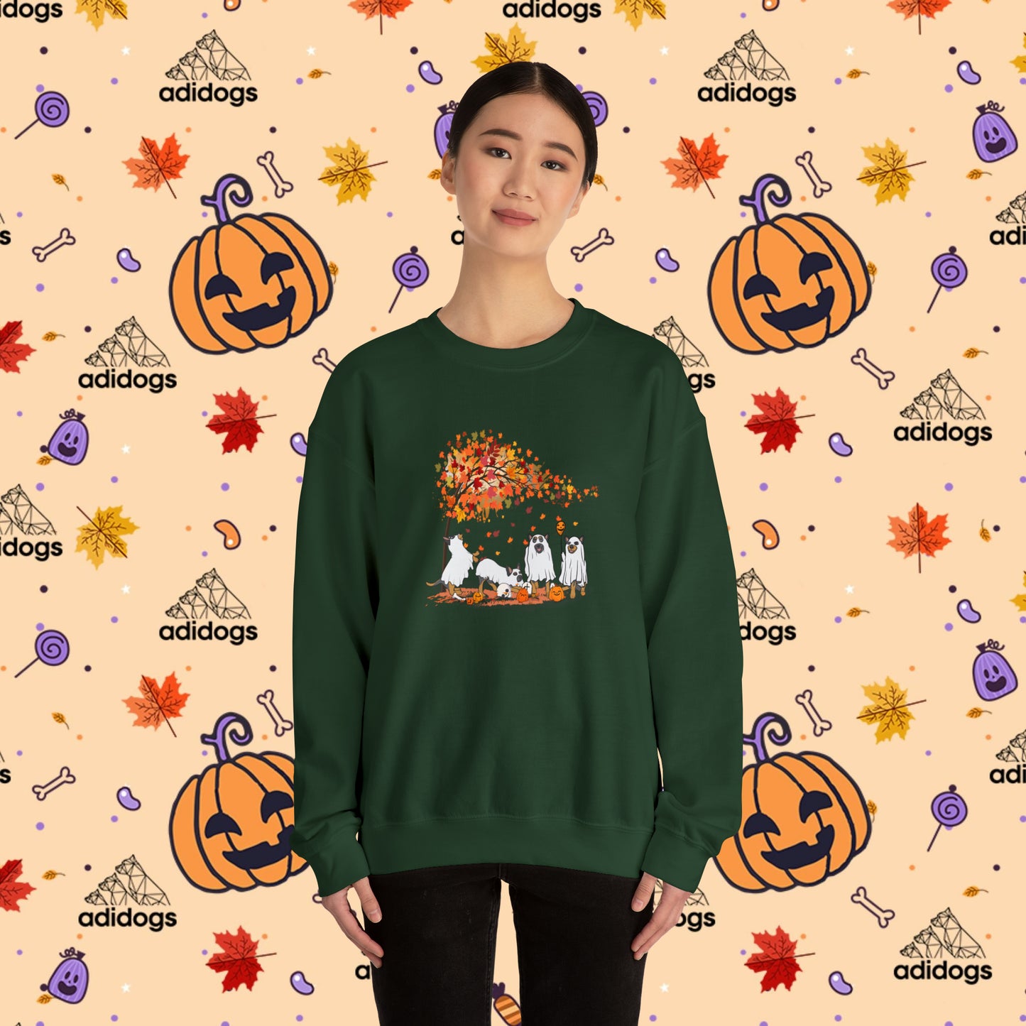 Fall Vibes Blue Heeler Halloween Sweatshirts