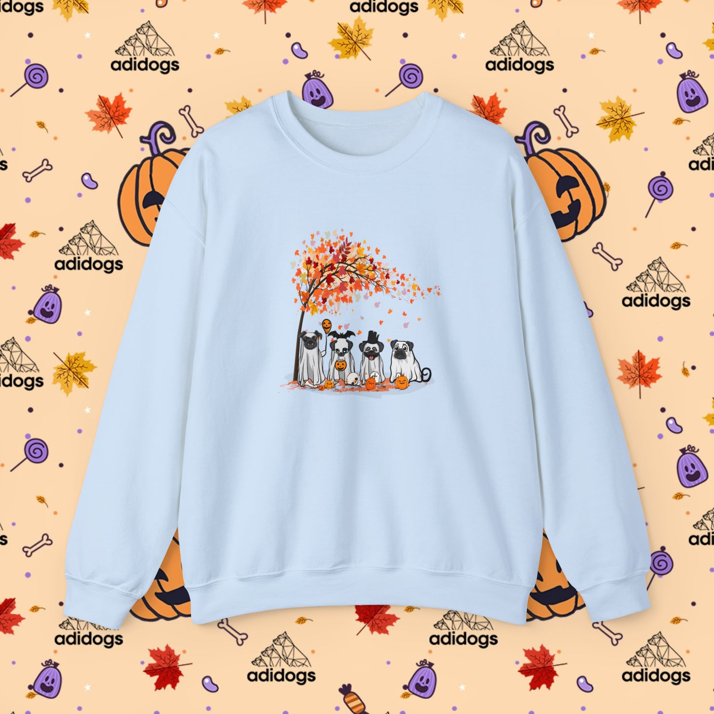 Fall Vibes Pug Halloween Sweatshirts