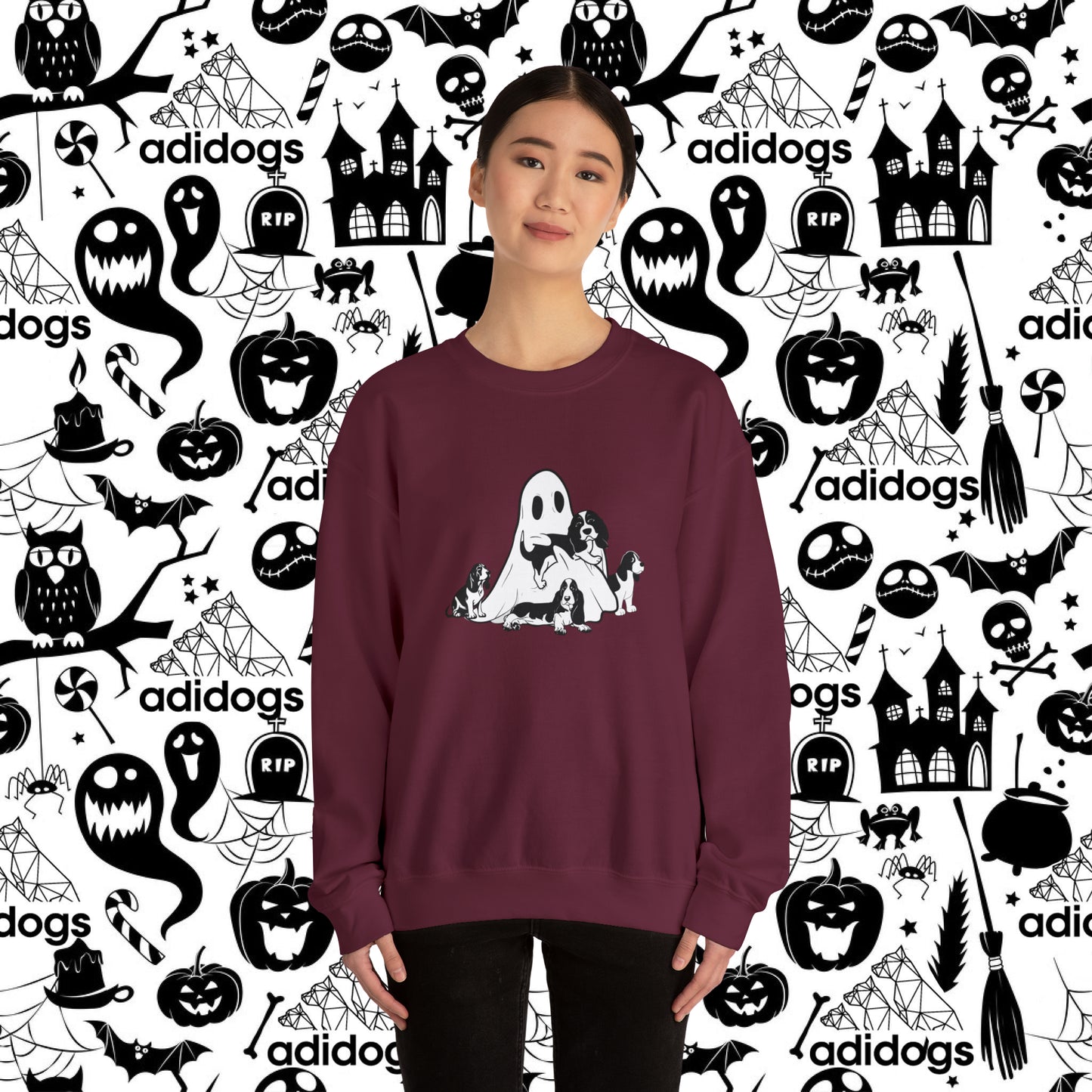 Spooky Basset Hound Sweatshirts