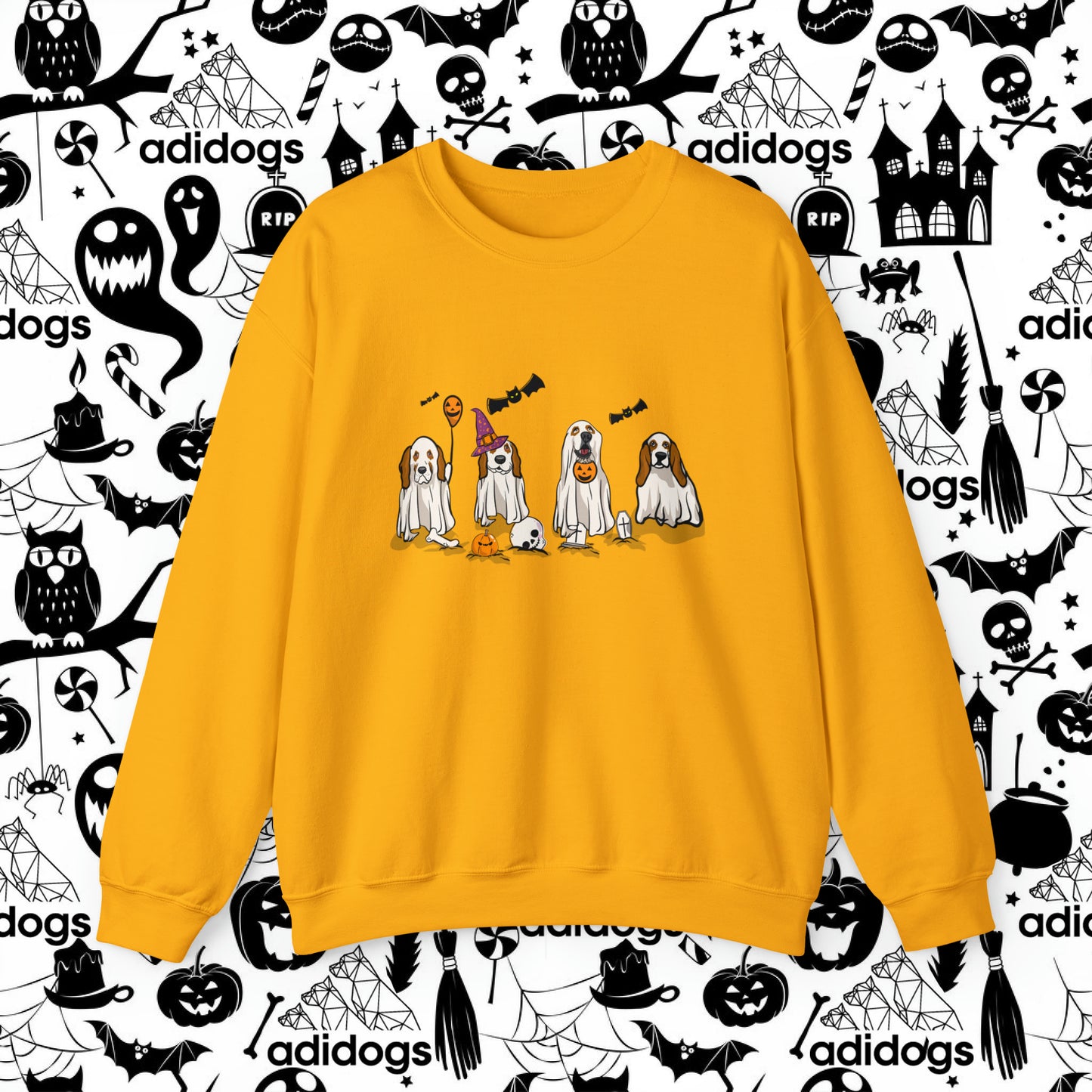 Basset Hound Boo Ghost Halloween Sweatshirts