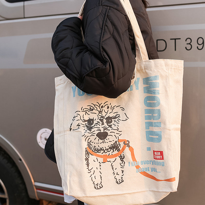 Schnauzer Canvas Tote Mom Bag