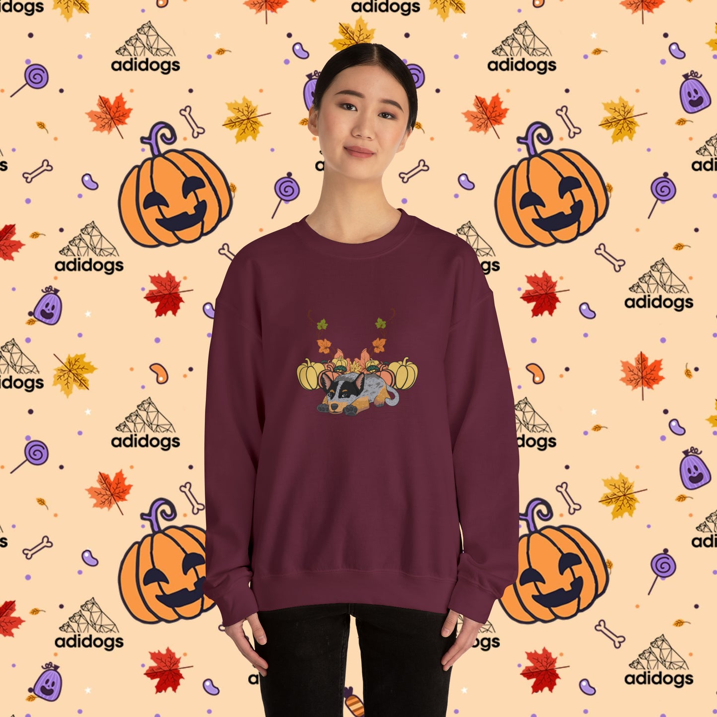 Blue Heeler Pumpkin Fall Sweatshirts