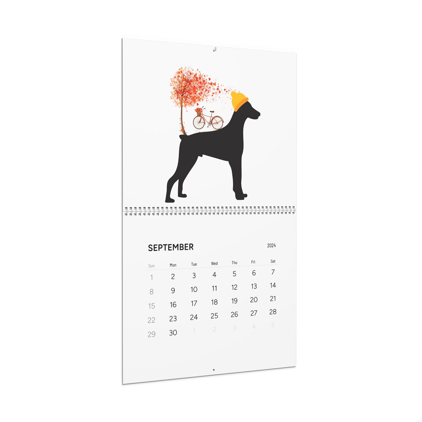 Doberman Wall Calendar 2024