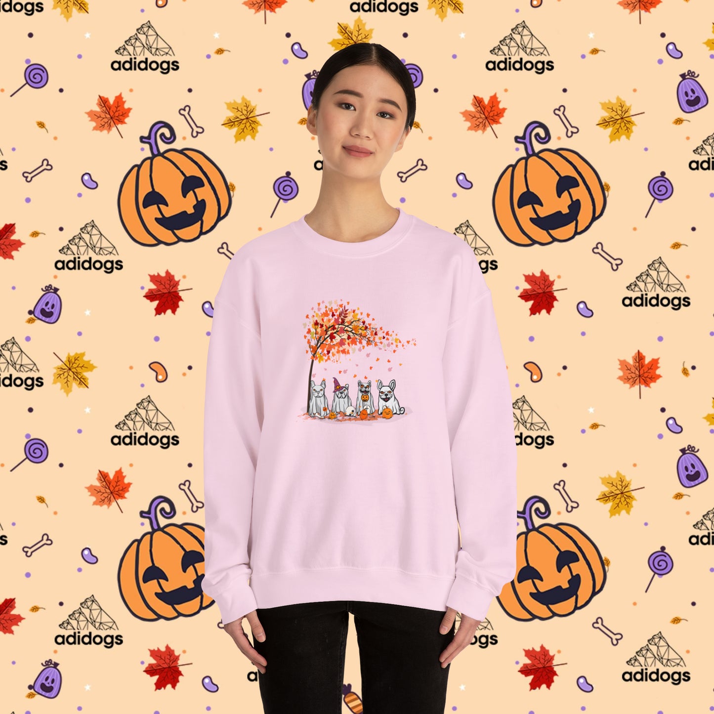 Fall Vibes Frenchie Halloween Sweatshirts