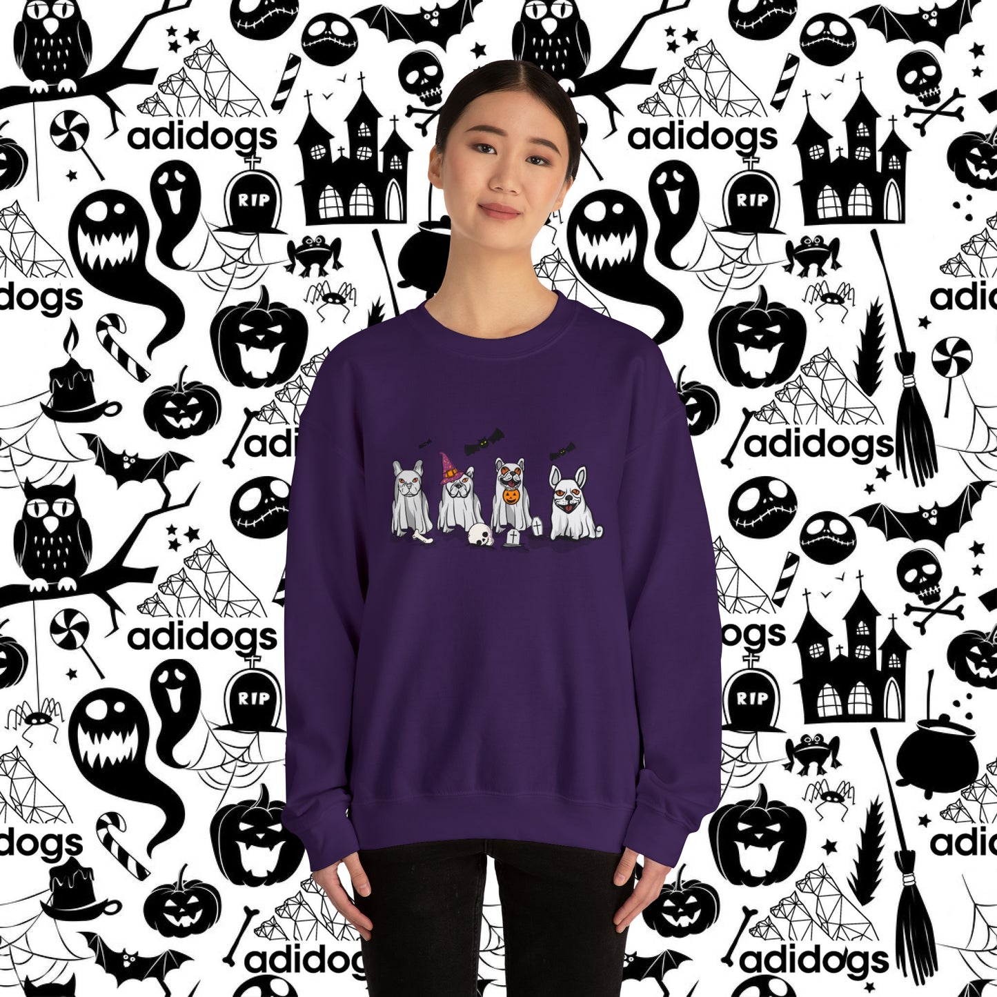 Frenchie Boo Ghost Halloween Sweatshirts