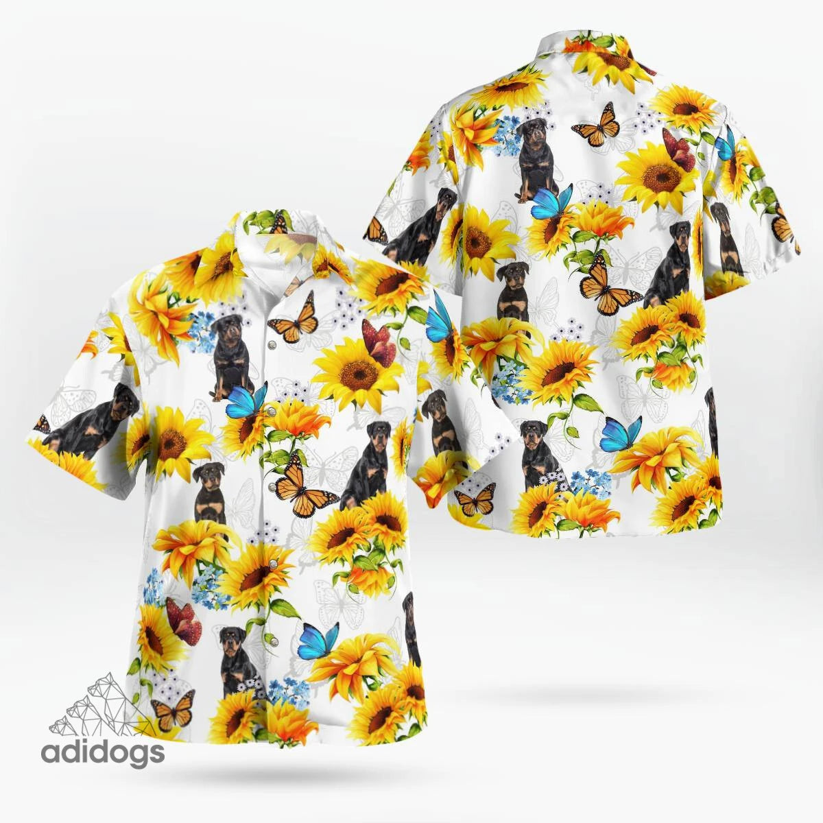 Rottweiler Sunflower Hawaii Shirt