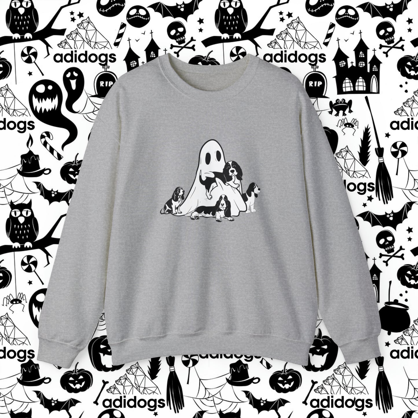 Spooky Basset Hound Sweatshirts