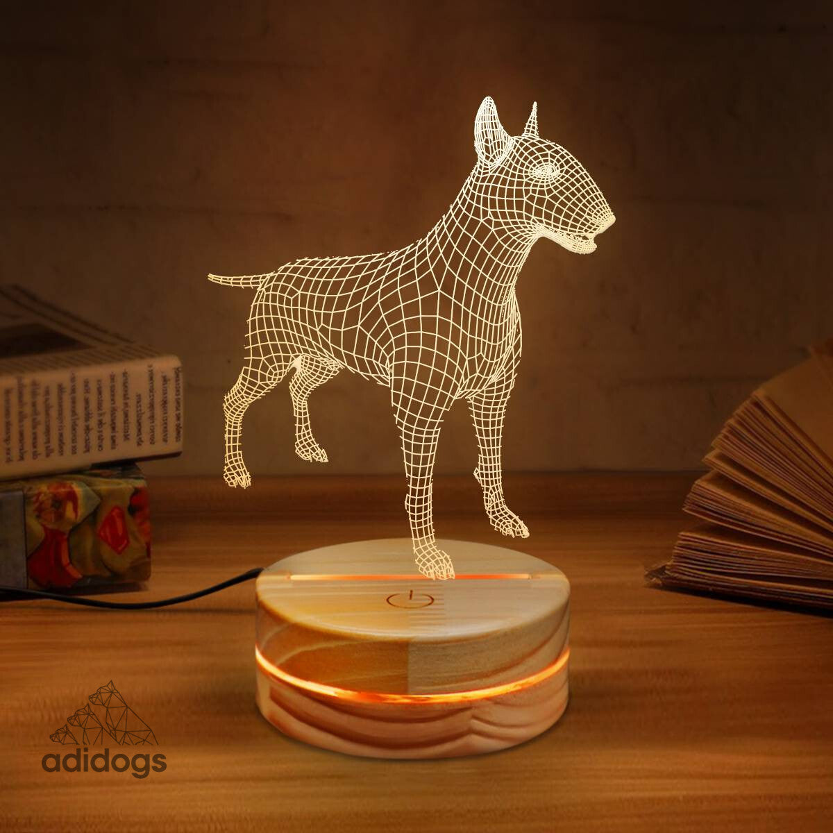 3D Bull Terrier LED Lamp