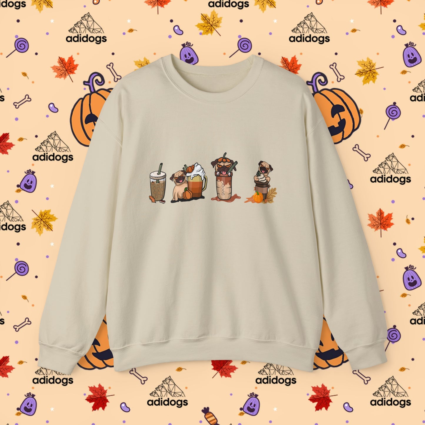 Pug Pumpkin Spice Latte Sweatshirts