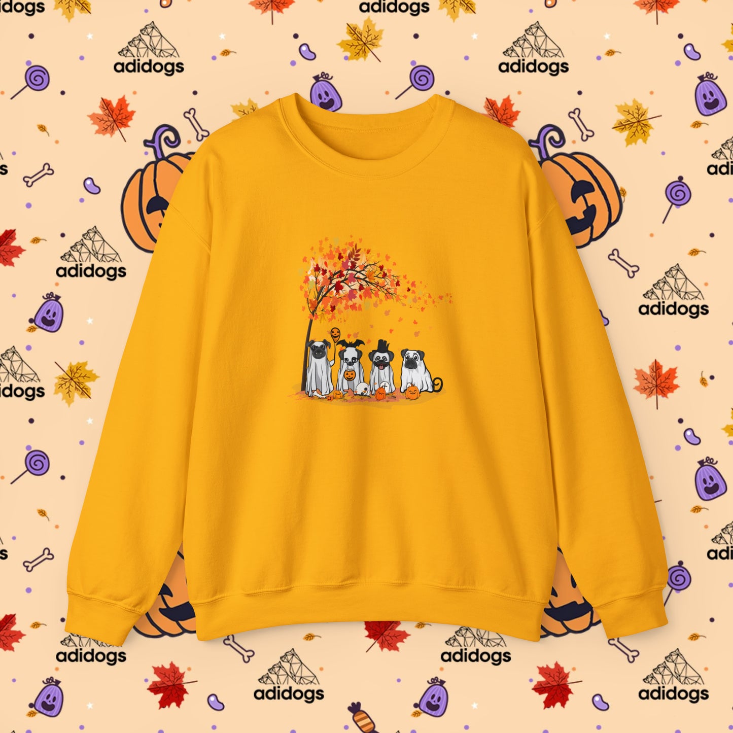 Fall Vibes Pug Halloween Sweatshirts