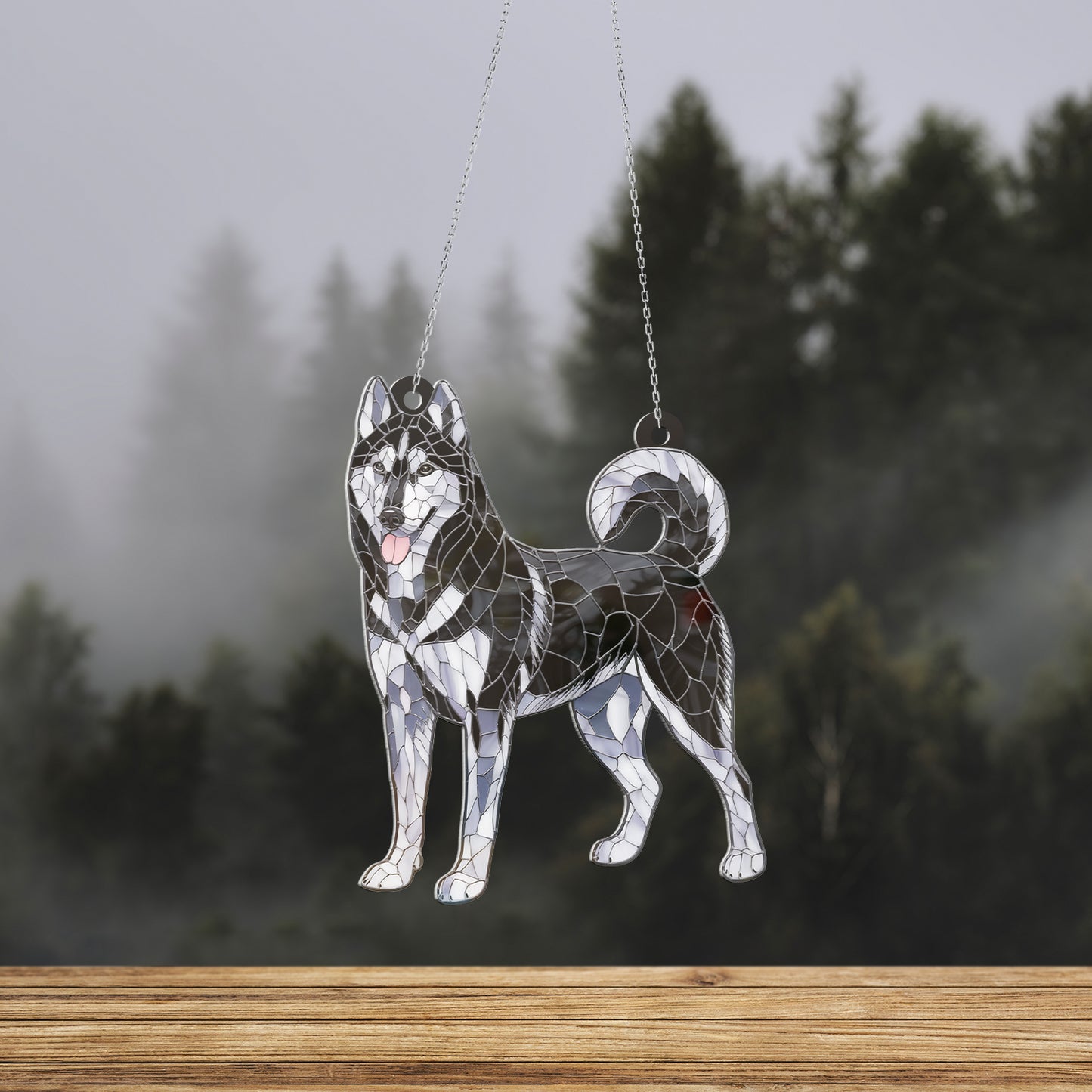 Husky Acrylic Hanging Decor