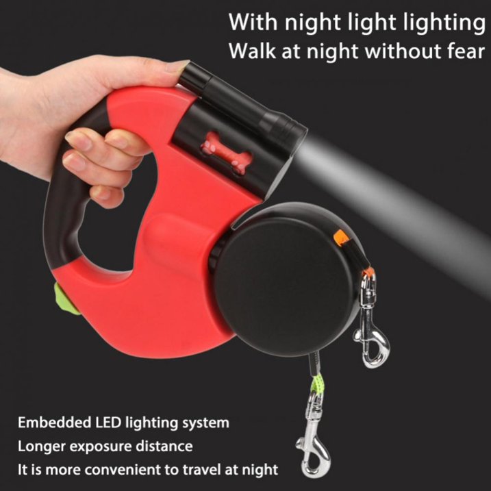 Double Leash with Flashlight