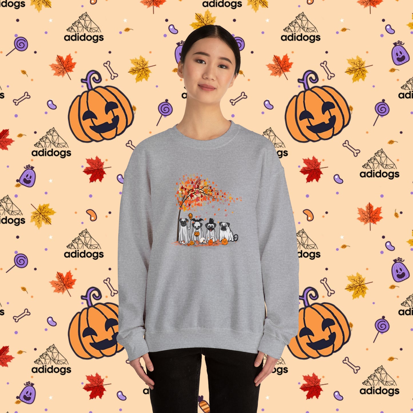 Fall Vibes Pug Halloween Sweatshirts