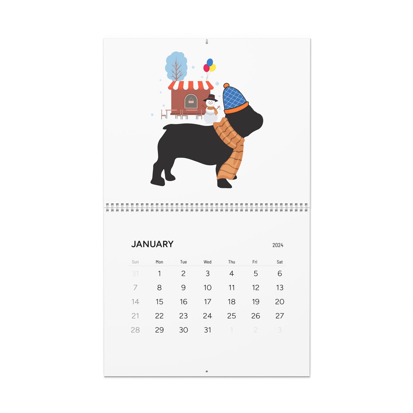 Frenchie Wall Calendar 2024