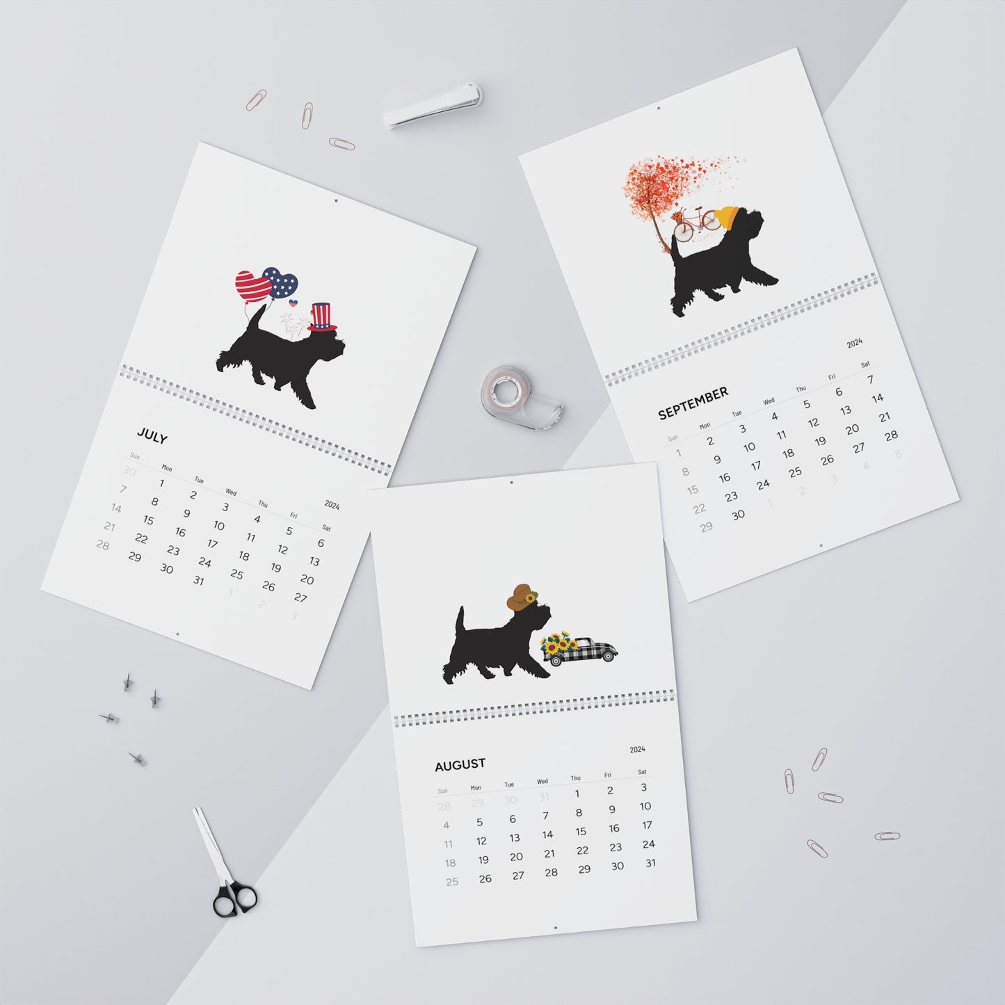 Westie Wall Calendar 2024