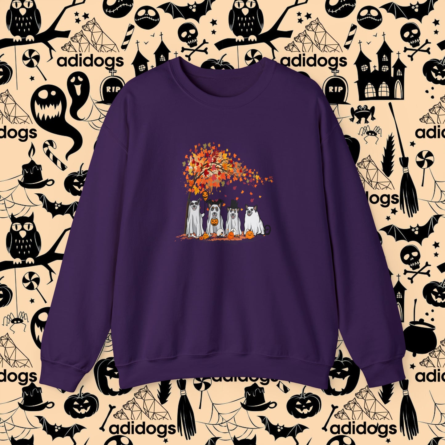 Blue Heeler Fall Vibes Halloween Sweatshirts