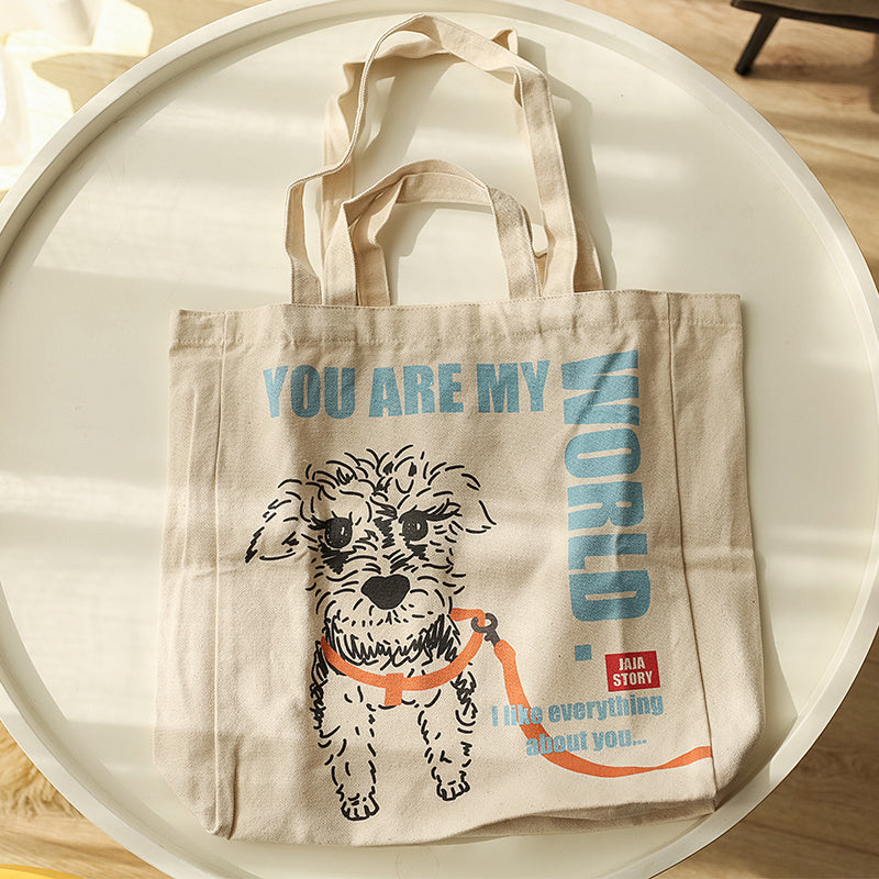 Schnauzer Canvas Tote Mom Bag