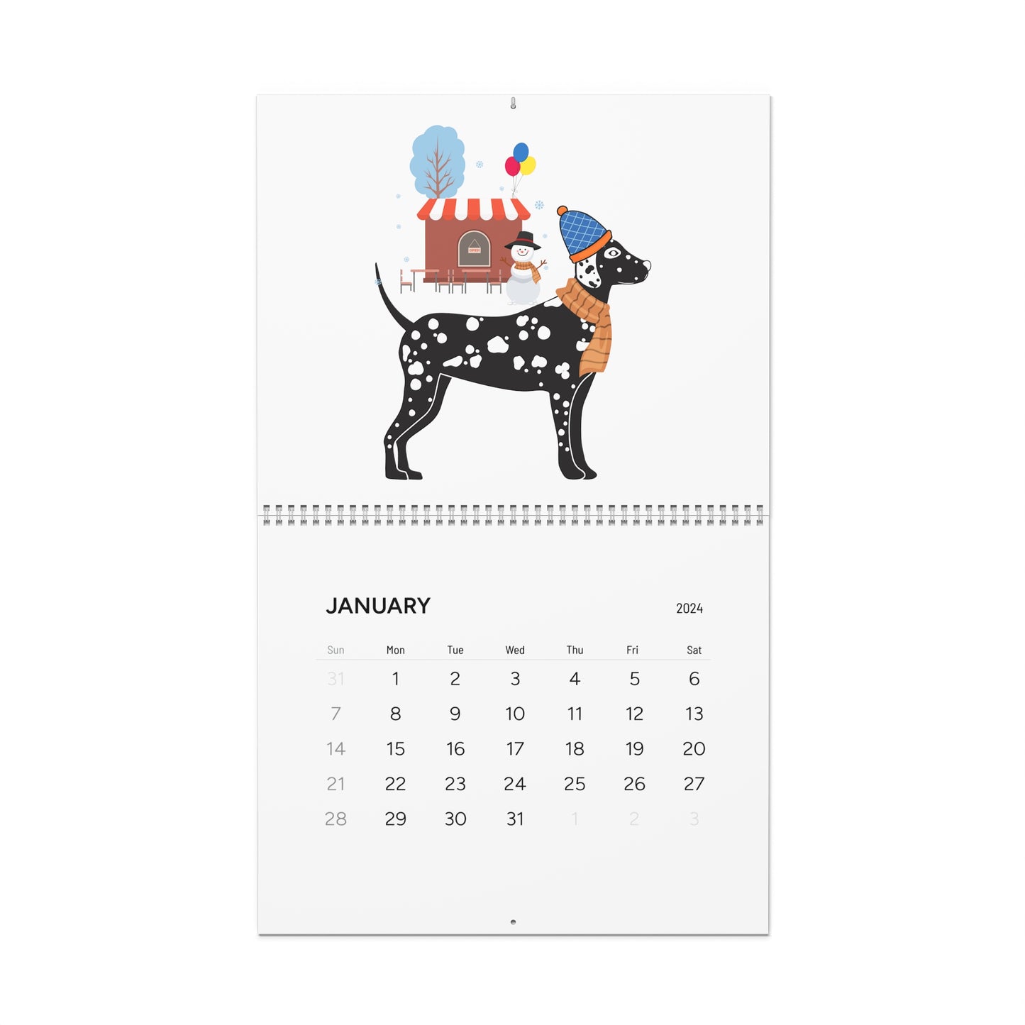 Dalmatian Wall Calendar 2024