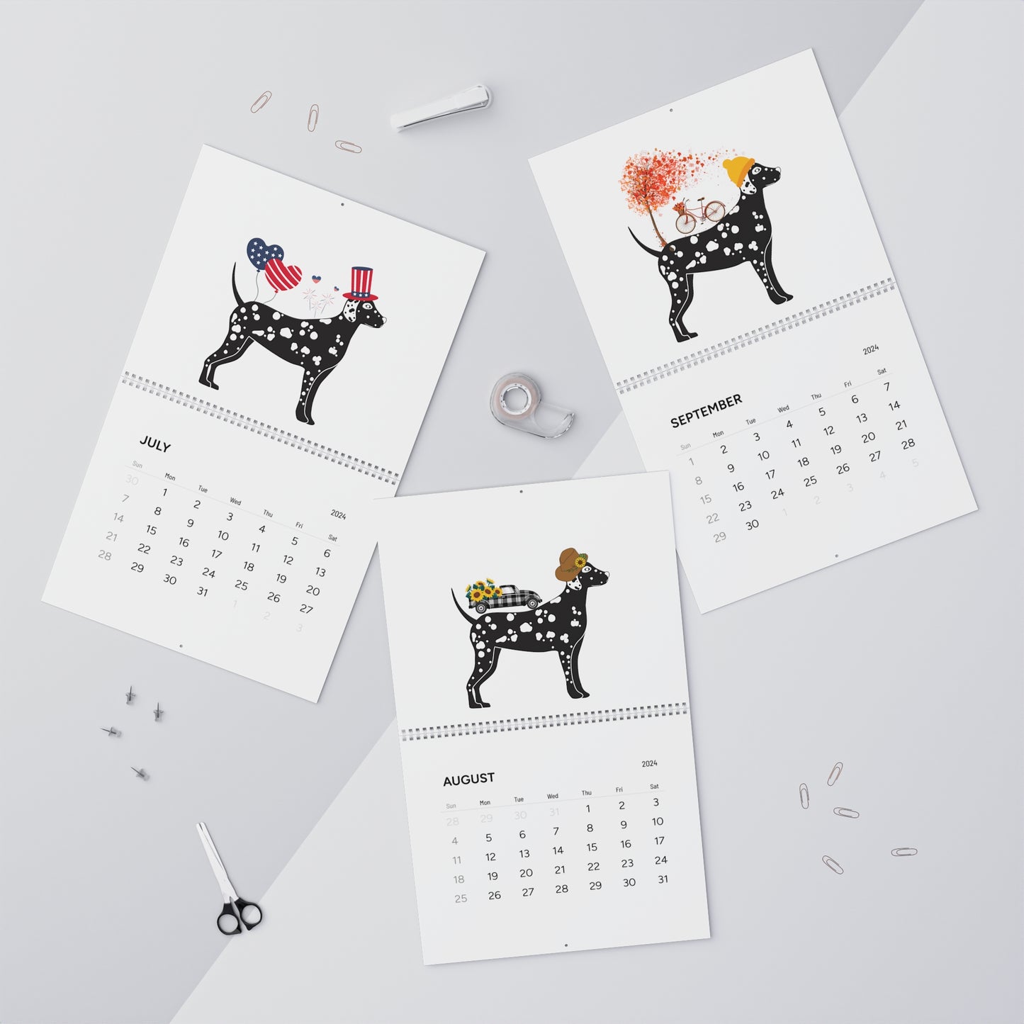 Dalmatian Wall Calendar 2024