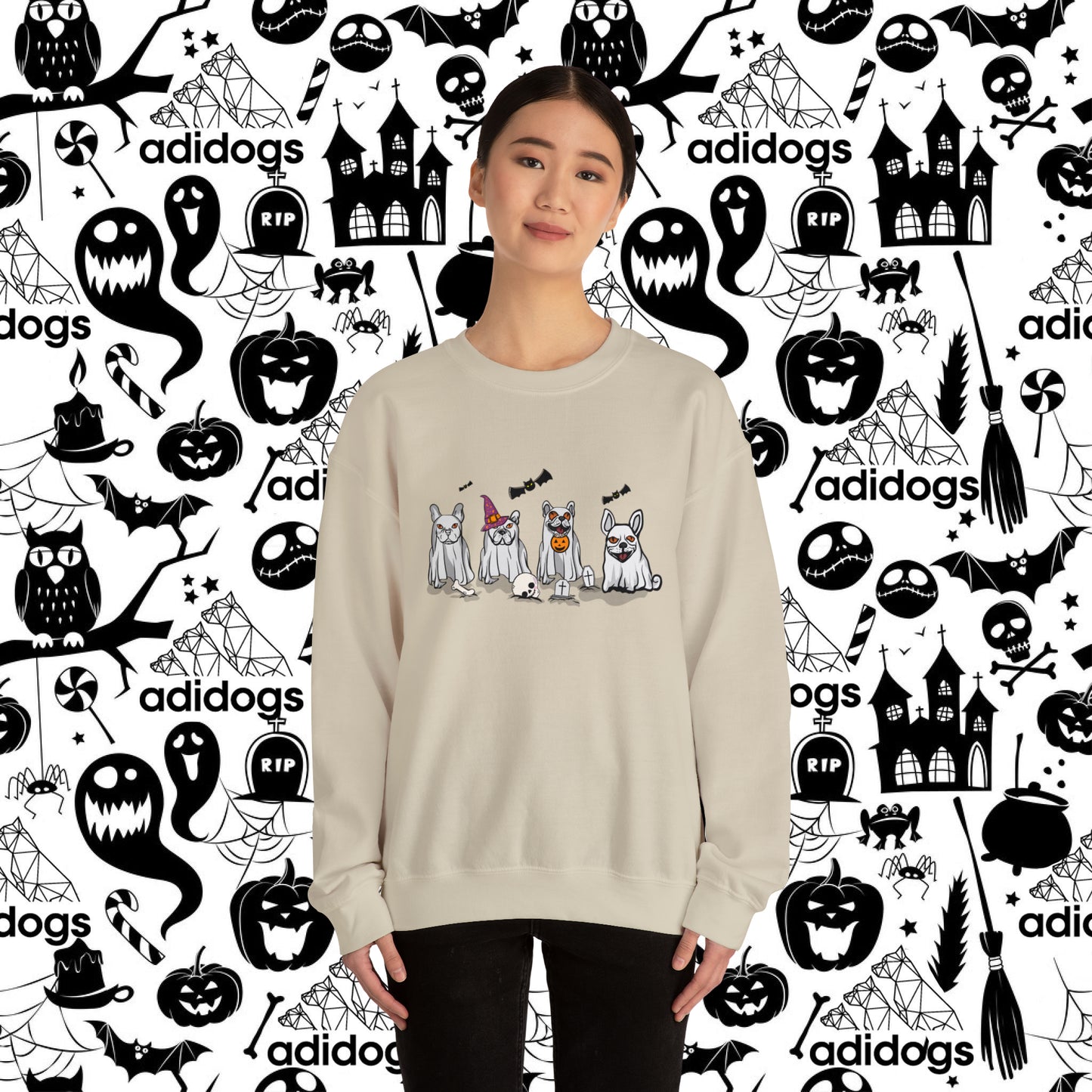 Frenchie Boo Ghost Halloween Sweatshirts