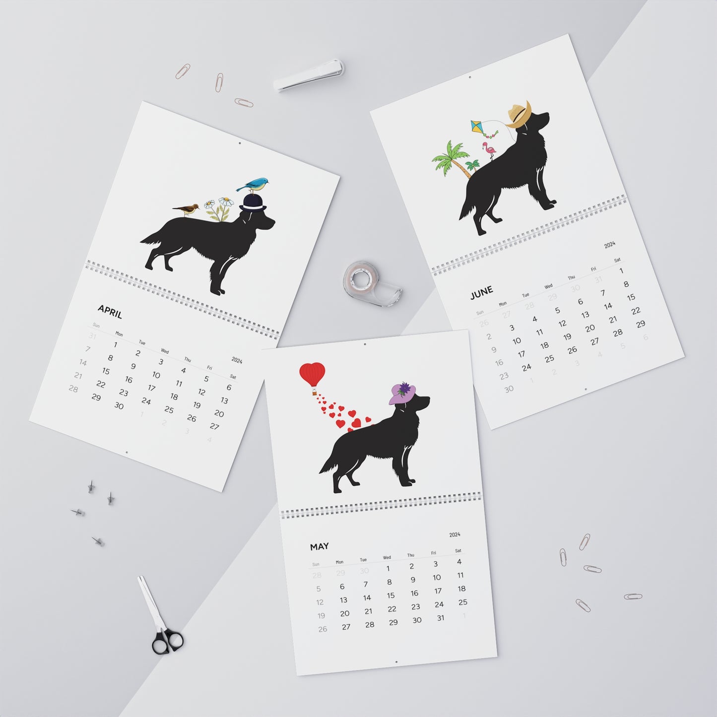 Golden Retriever Wall Calendar 2024