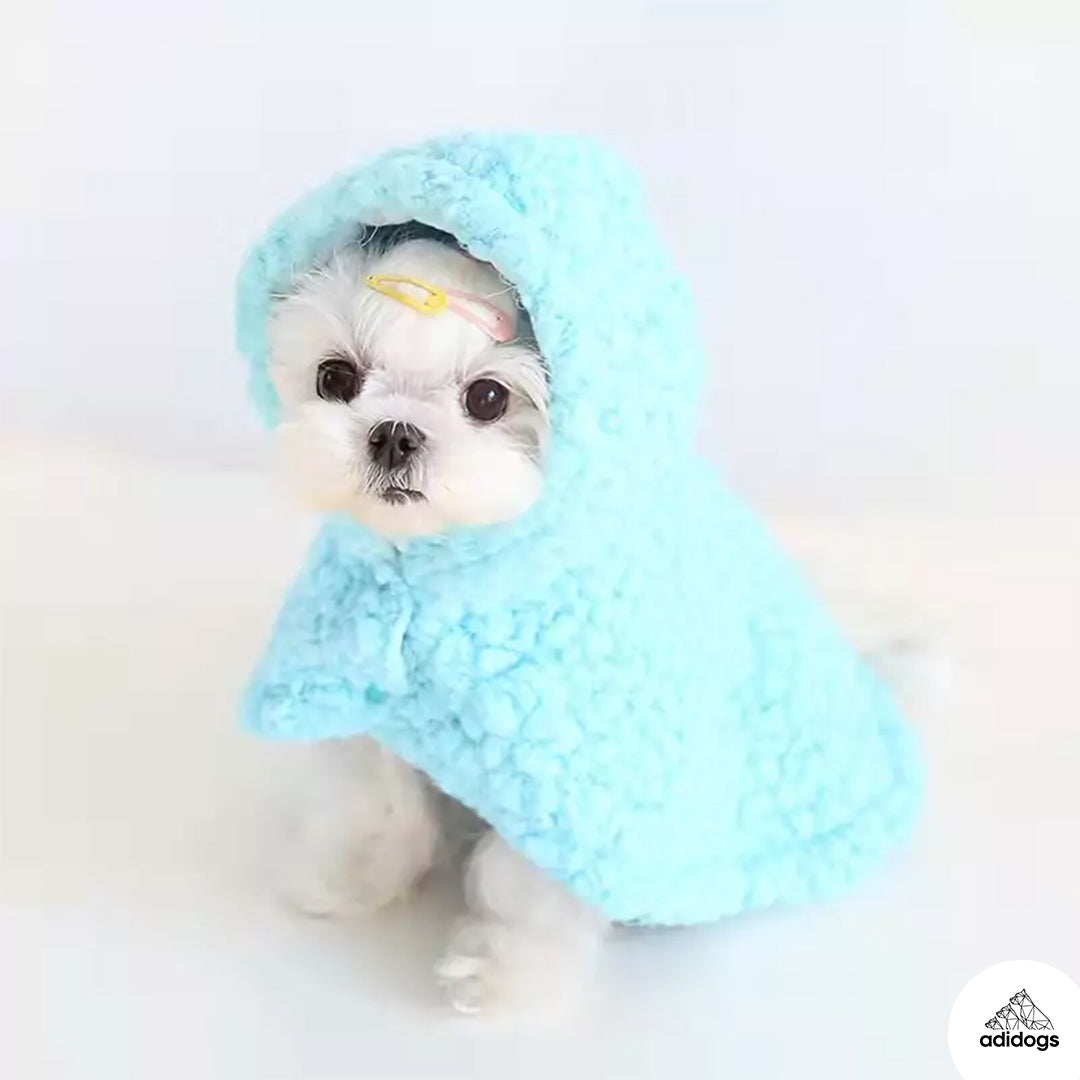 Small Dog Plushy Velvet Hooded Blanket