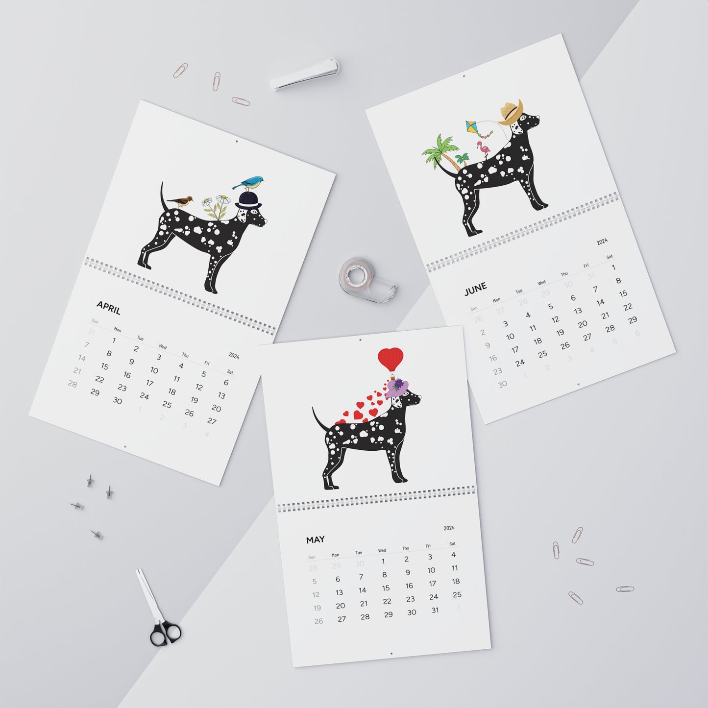 Dalmatian Wall Calendar 2024