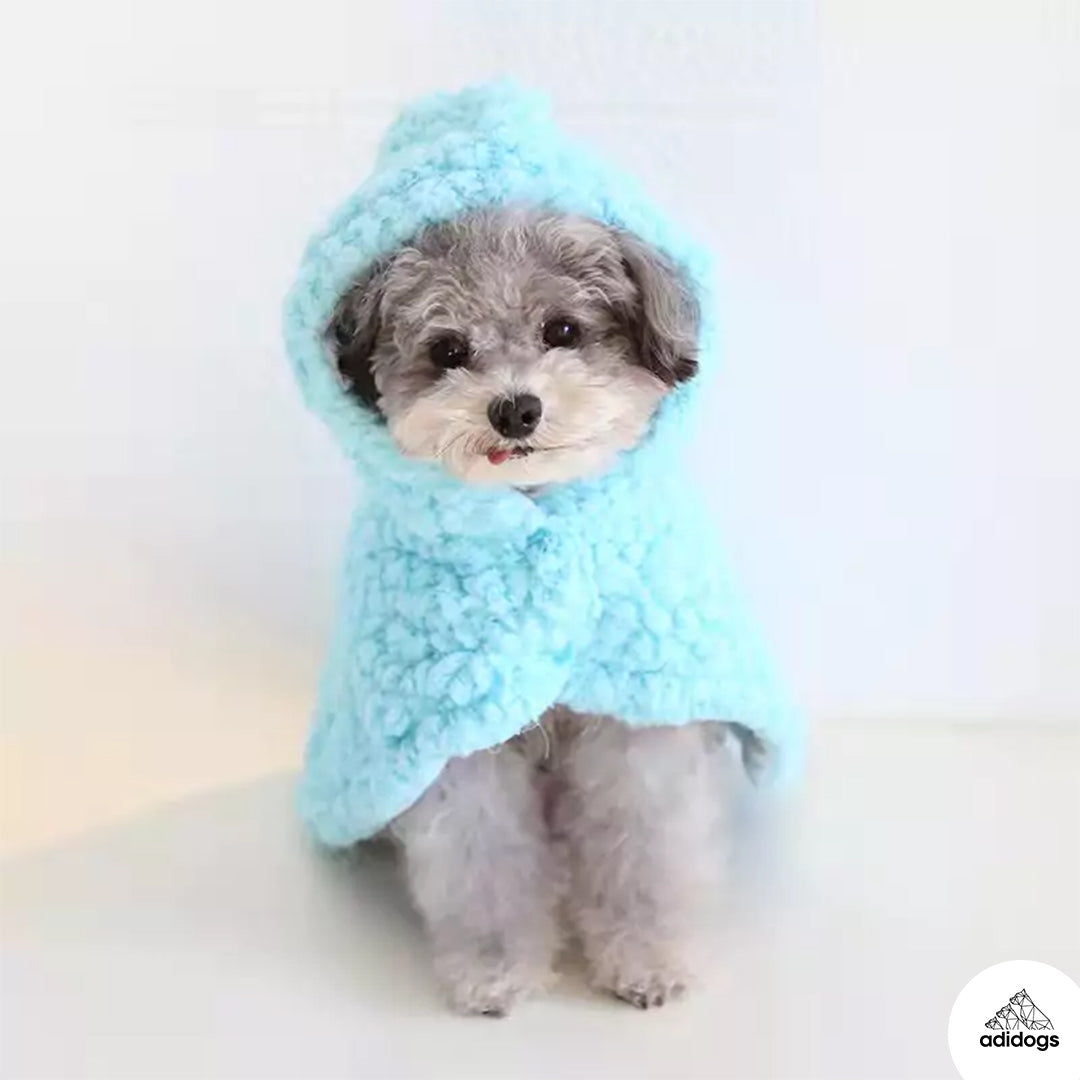 Small Dog Plushy Velvet Hooded Blanket