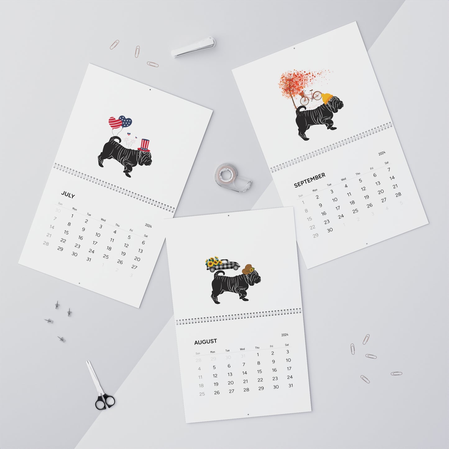 Shar Pei Wall Calendar 2024