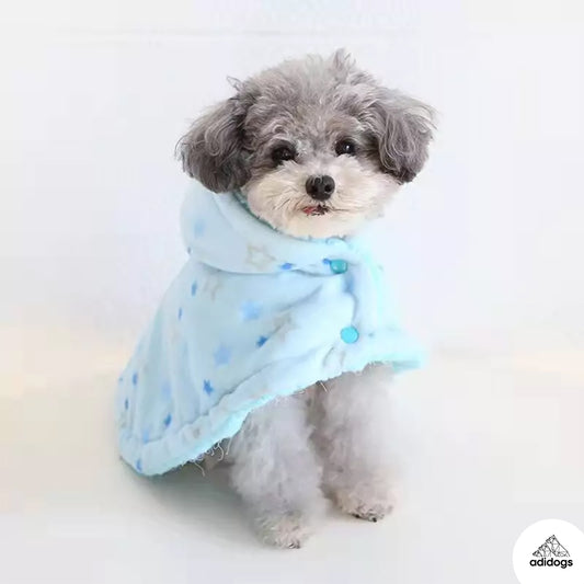 Small Dog Plushy Velvet Hooded Blanket