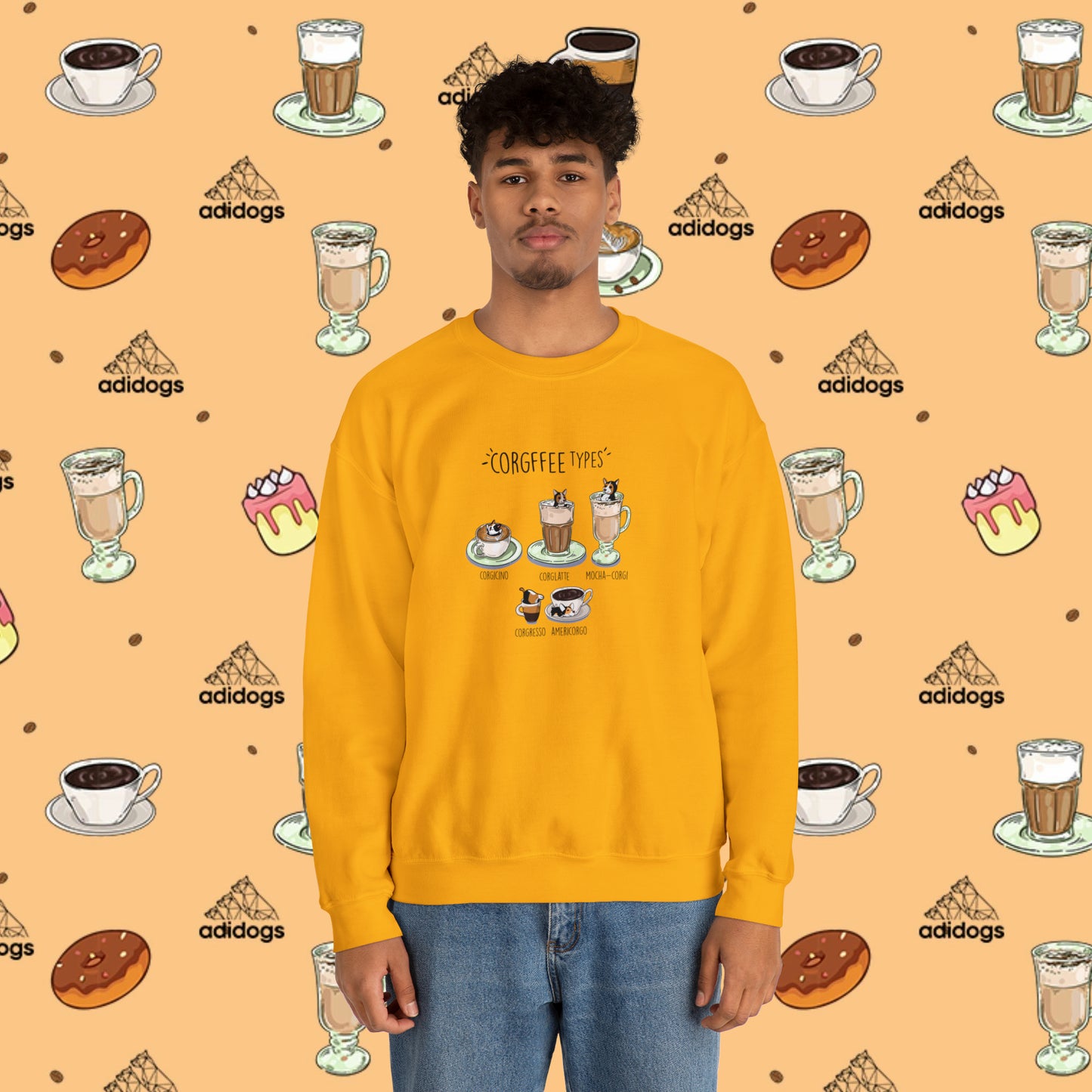 Tri-Color Corgi Lovers Coffee Sweatshirts