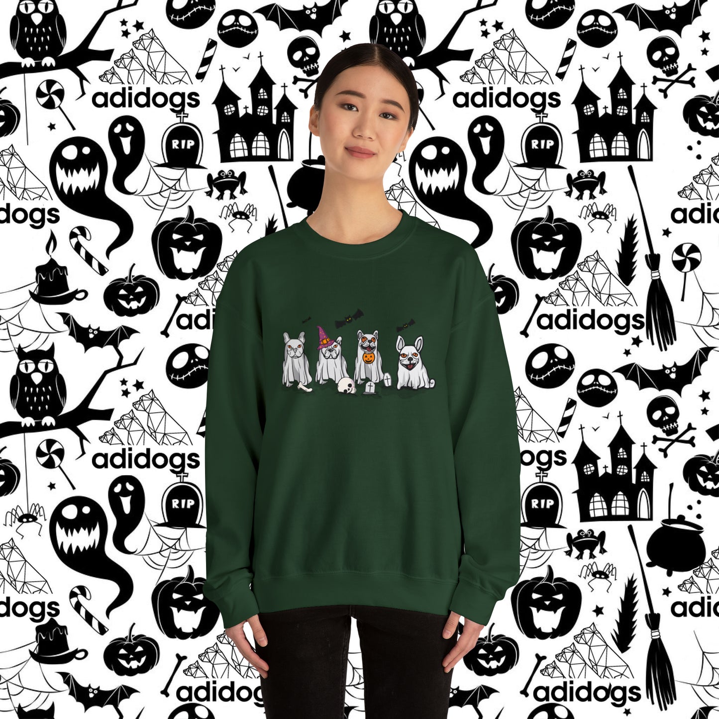 Frenchie Boo Ghost Halloween Sweatshirts