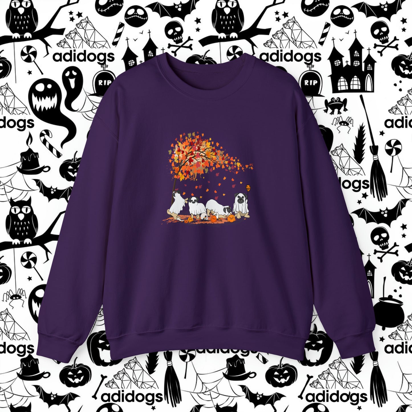 Pug Fall Vibes Halloween Sweatshirts