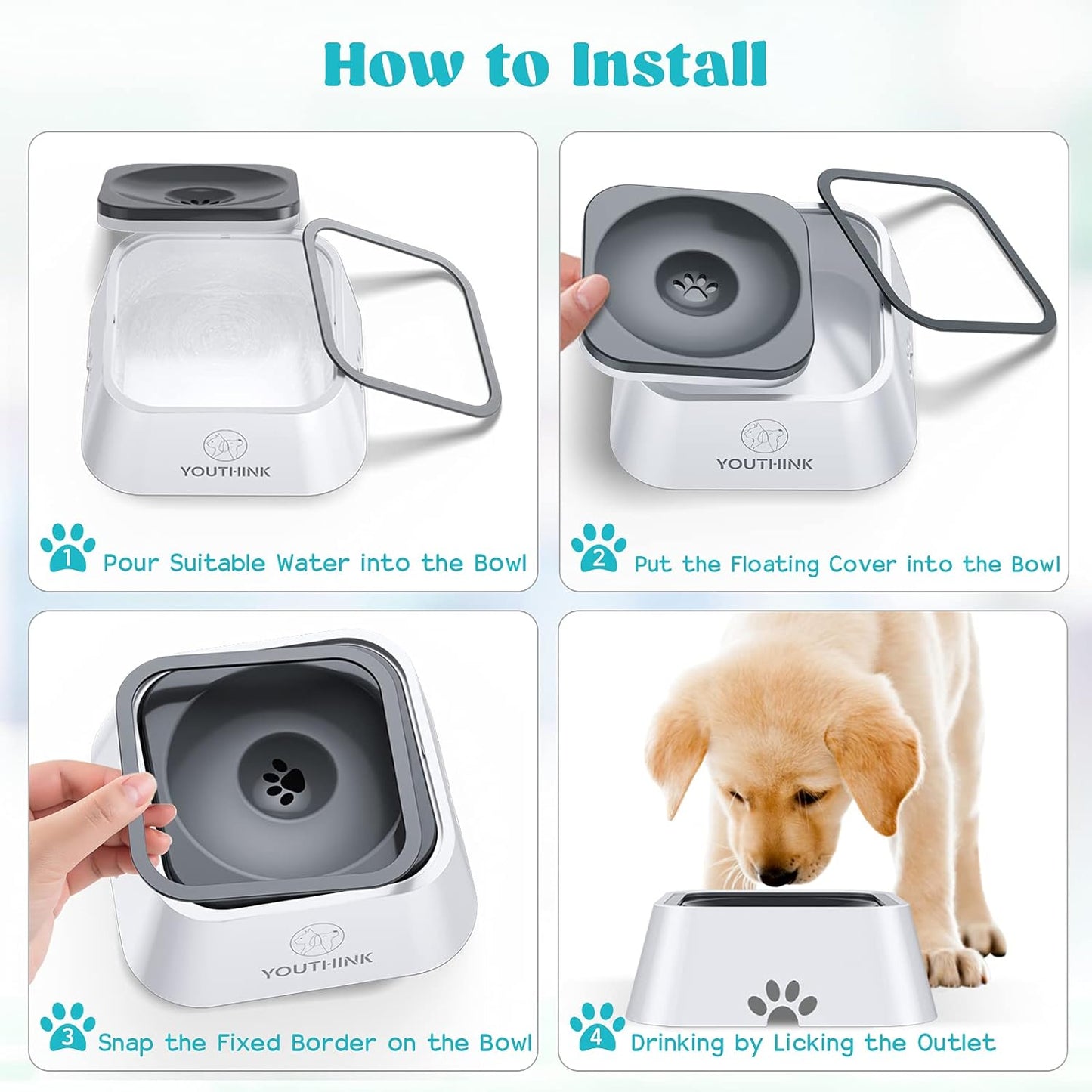 No-Spill Pet Water Bowl