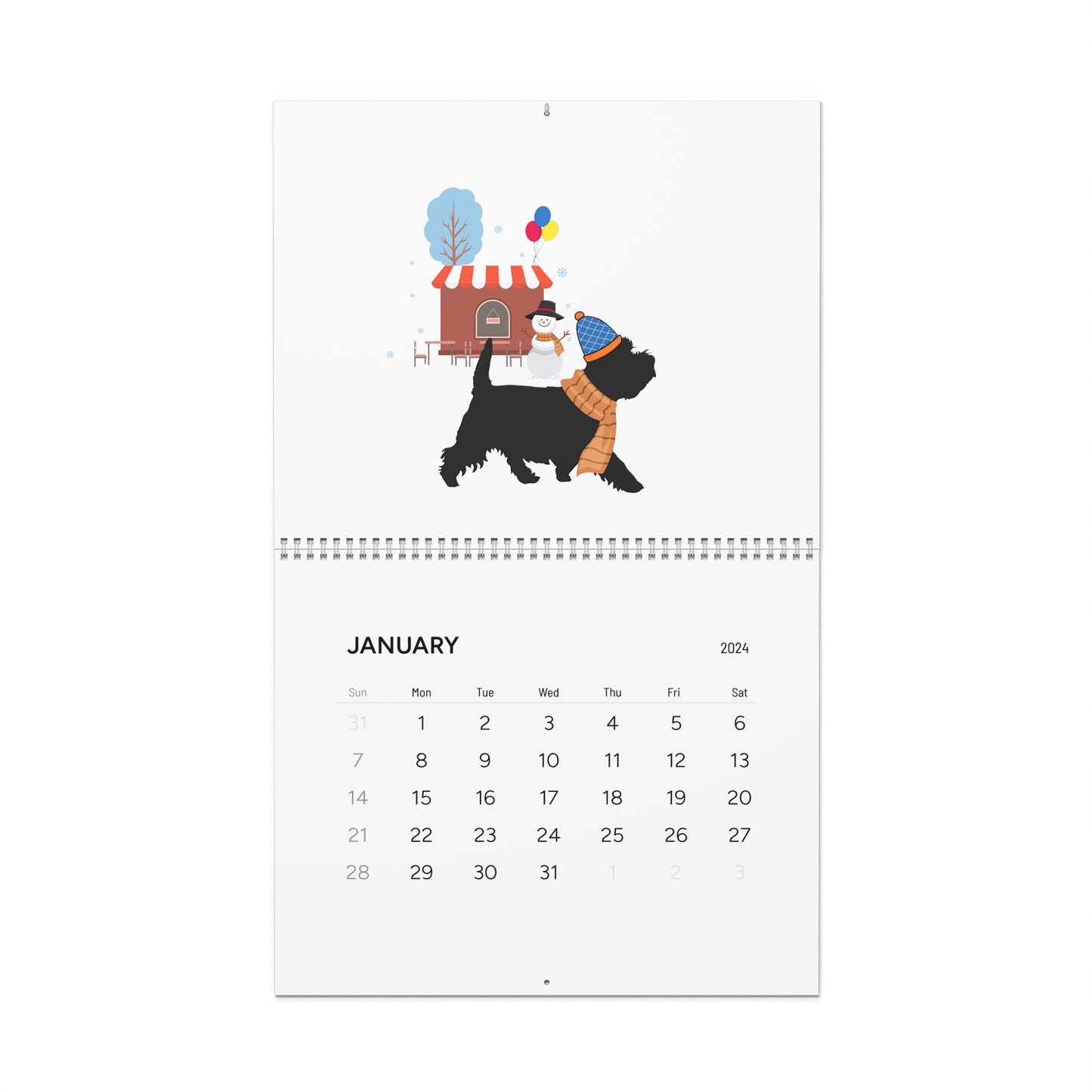 Westie Wall Calendar 2024