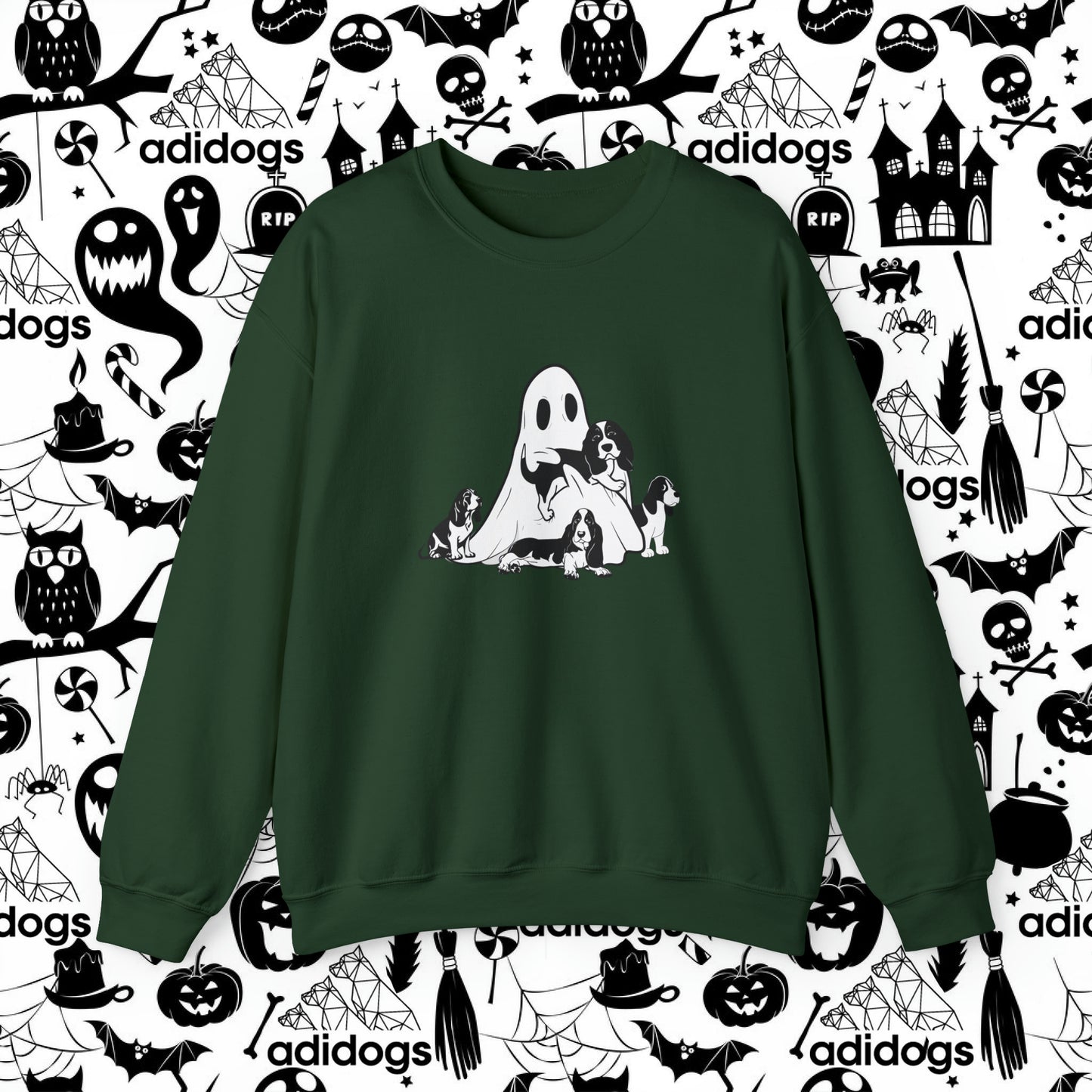 Spooky Basset Hound Sweatshirts