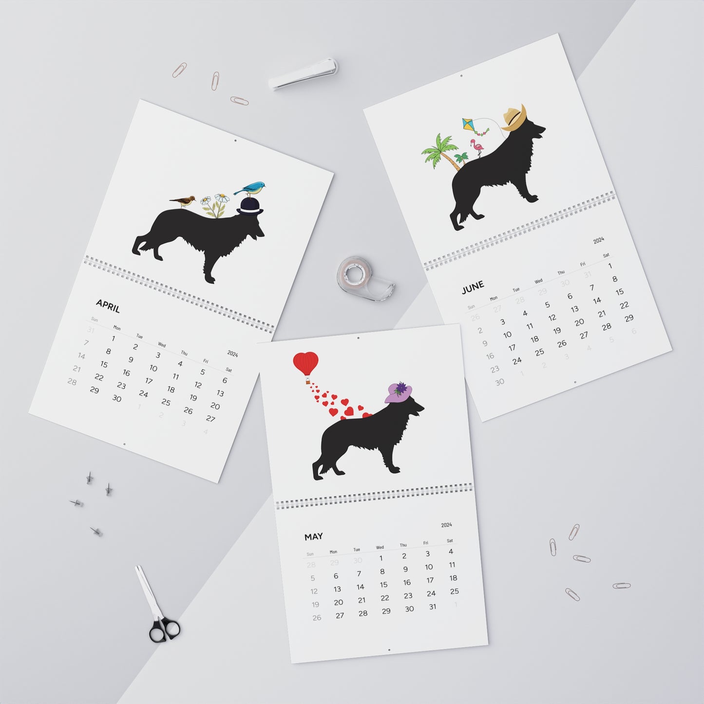 German Shepherd Wall Calendar 2024