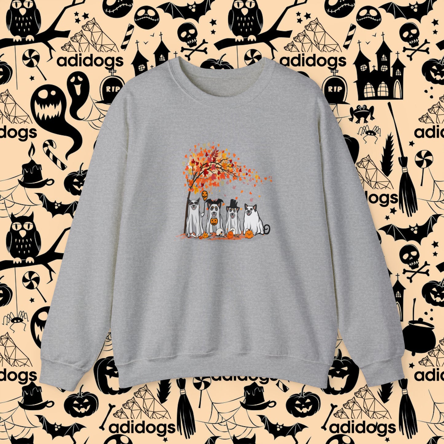 Blue Heeler Fall Vibes Halloween Sweatshirts