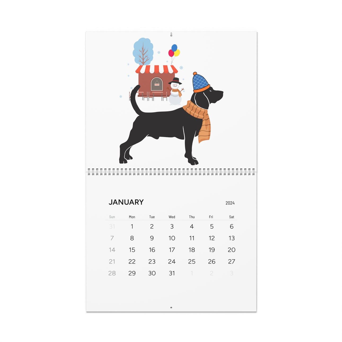 Beagle Wall Calendar 2024