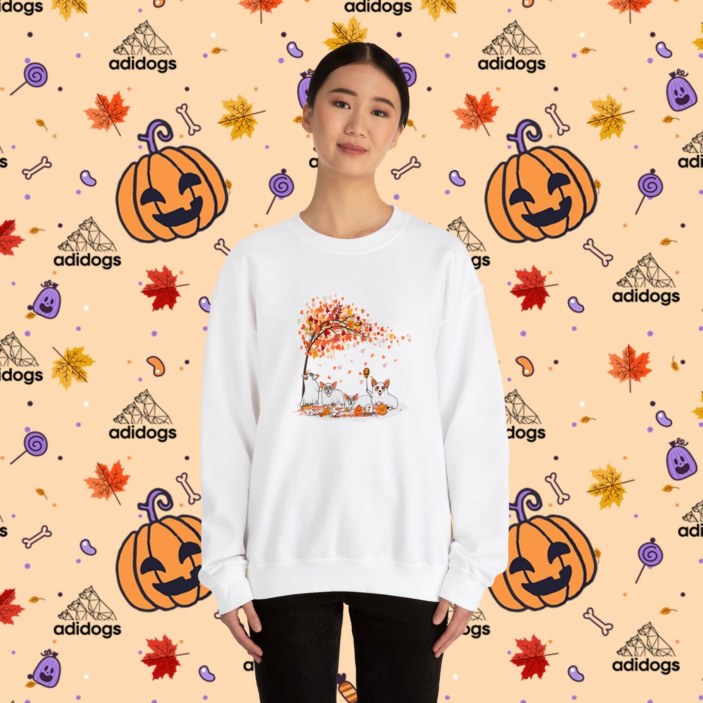 Fall Vibes Corgi Halloween Sweatshirts