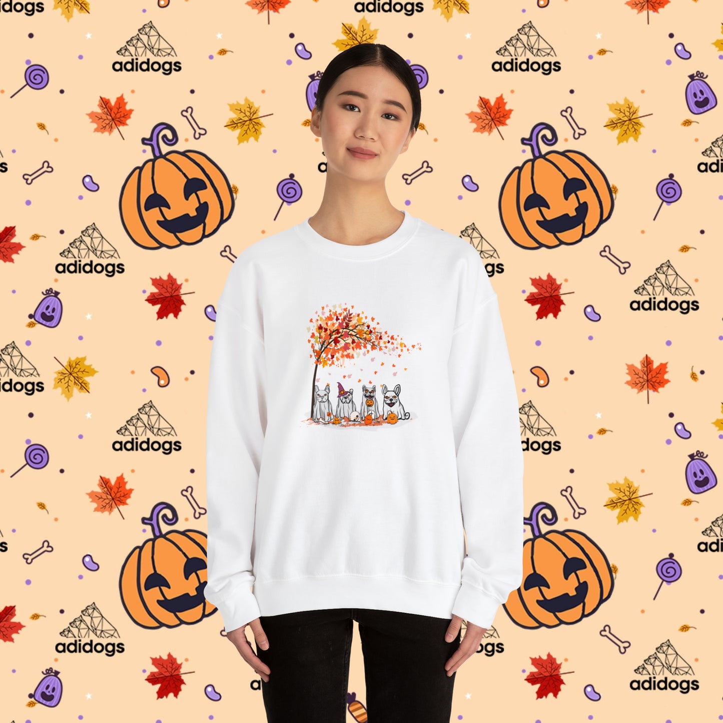 Fall Vibes Frenchie Halloween Sweatshirts